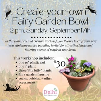 Fairy Garden Bowl workshop Sunday September 17 at 2PM